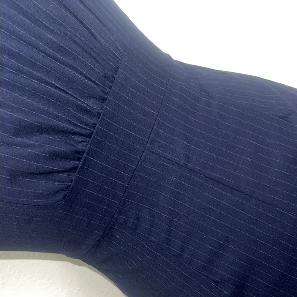 J. Crew Blue Sheath Dress Flutter Sleeves Crew Neck - Picture 11 of 15